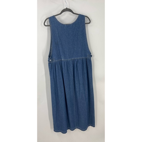 Erika & Co vintage Blue leaf/floral embroidered, Embellished midi denim dress - Picture 2 of 9